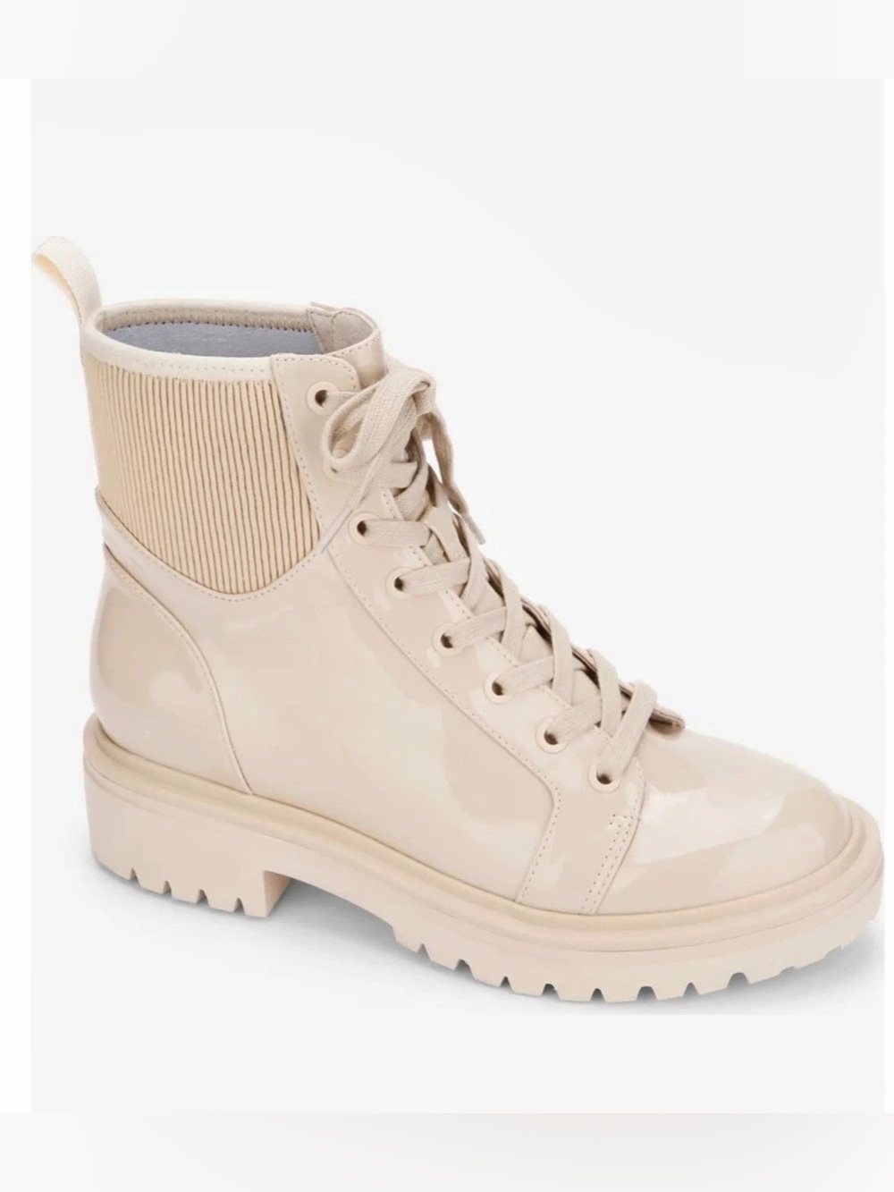 Kenneth Cole NWT Rhode Light Lace Up San Combat Boots Lug Sole 8.5 Med